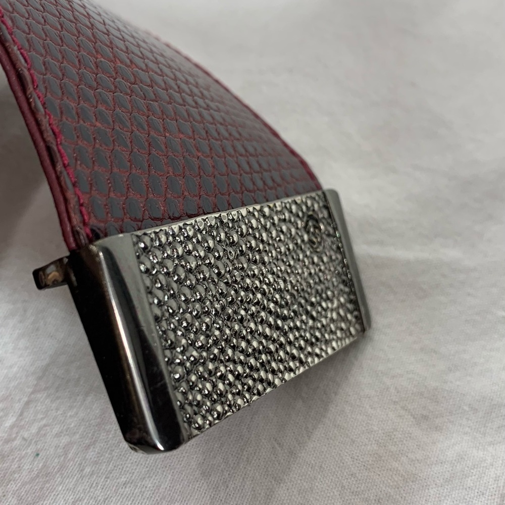 GUCCI Wide Burgundy Lizard and Leather Belt 70-28 - Picture 8 of 12